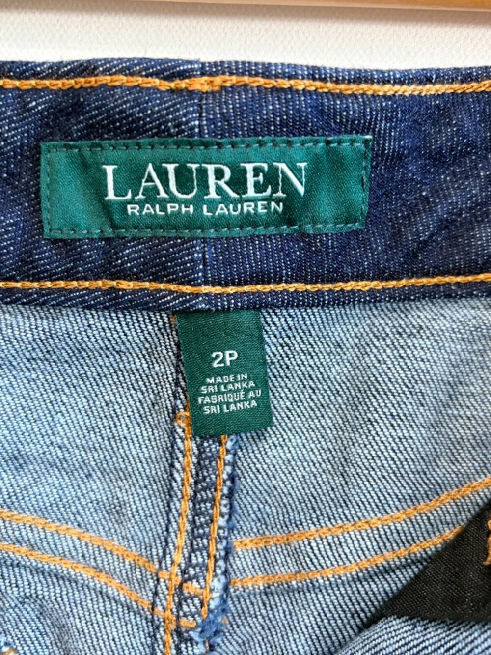 Lauren Ralph Lauren Stretch Denim Pencil Skirt Dark Wash 2P Petite Classic - Picture 4 of 5